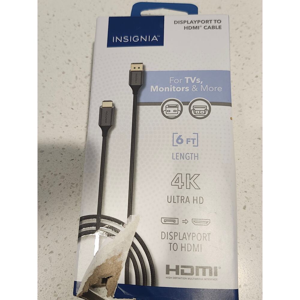 INSIGNIA 4K DisplayPort HDMI Cable 6Ft